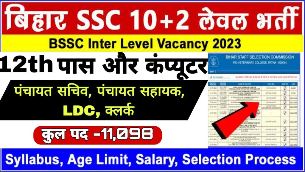 BSSC Inter Level Vacancy